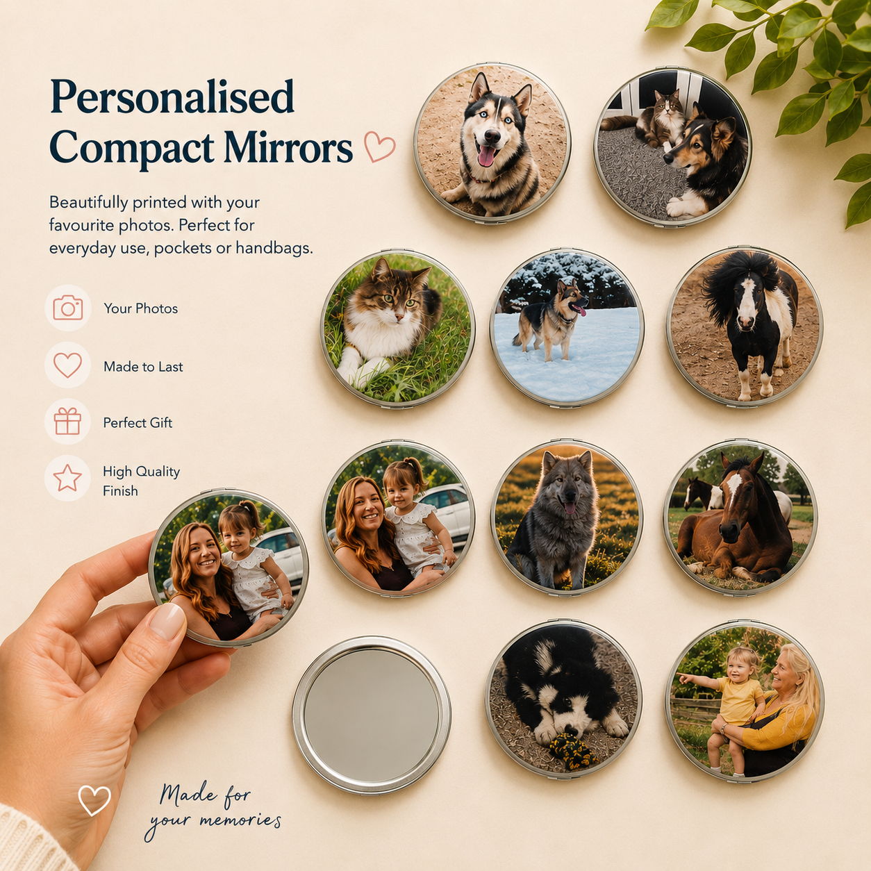 Custom Compact Mirrors - Round 2.25"