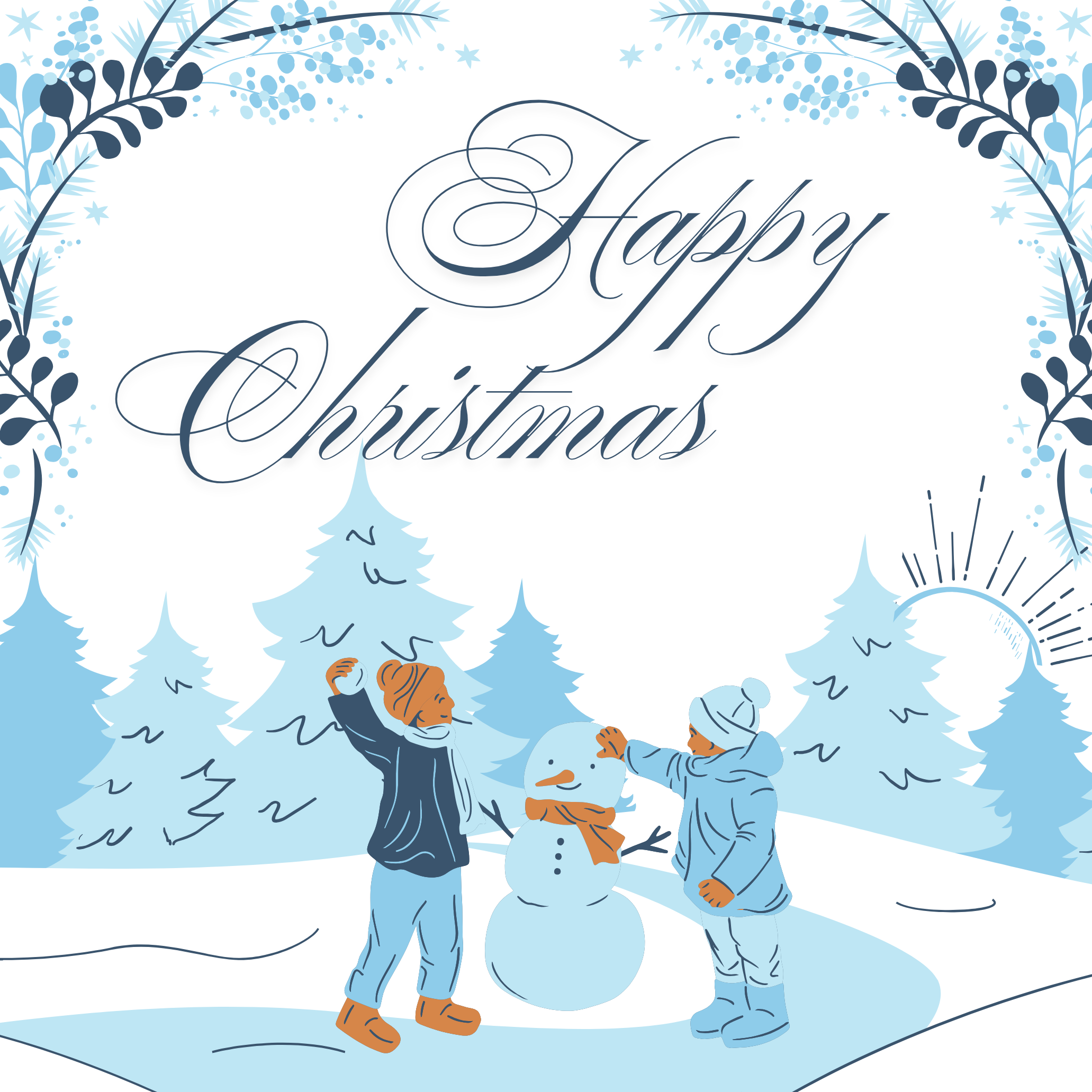 Happy Christmas - Snowman Building